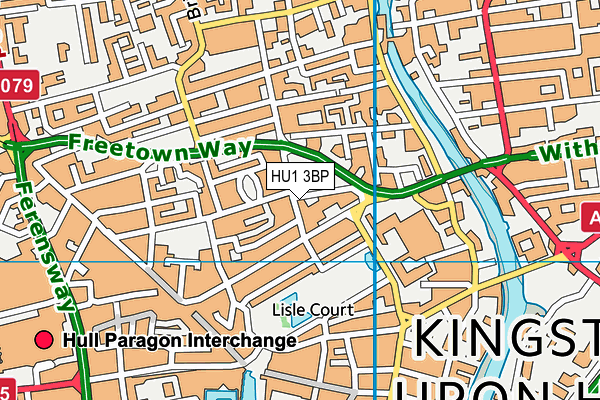 HU1 3BP map - OS VectorMap District (Ordnance Survey) HU1 3BP map - OS VectorMap District (Ordnance Survey)