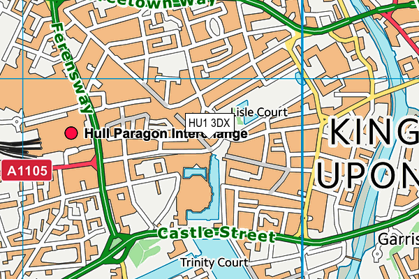 HU1 3DX map - OS VectorMap District (Ordnance Survey) HU1 3DX map - OS VectorMap District (Ordnance Survey)