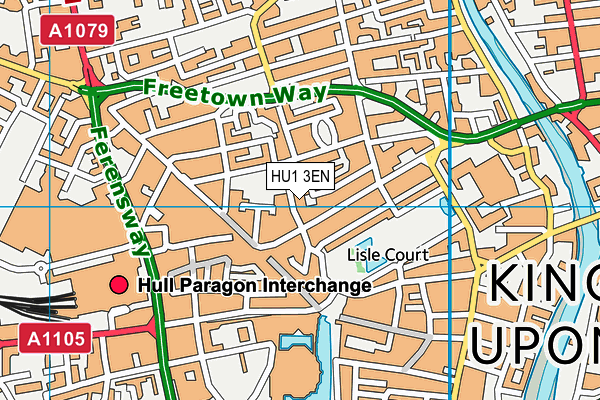 HU1 3EN map - OS VectorMap District (Ordnance Survey) HU1 3EN map - OS VectorMap District (Ordnance Survey)