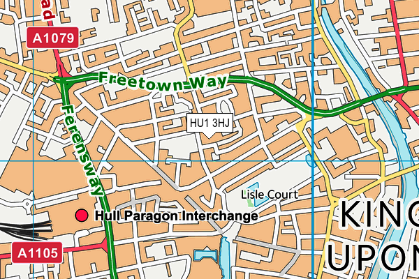 HU1 3HJ map - OS VectorMap District (Ordnance Survey) HU1 3HJ map - OS VectorMap District (Ordnance Survey)