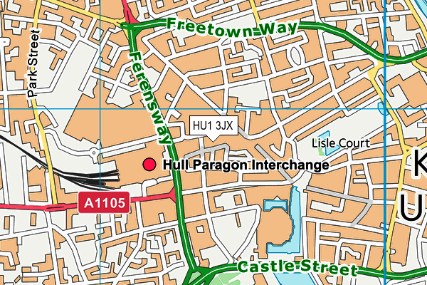 HU1 3JX map - OS VectorMap District (Ordnance Survey) HU1 3JX map - OS VectorMap District (Ordnance Survey)