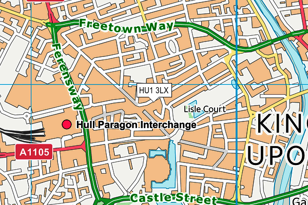 HU1 3LX map - OS VectorMap District (Ordnance Survey) HU1 3LX map - OS VectorMap District (Ordnance Survey)