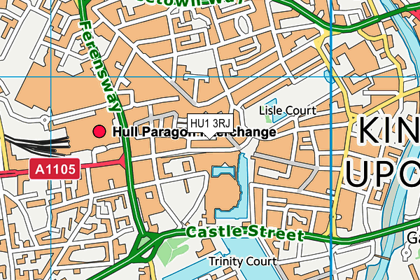 HU1 3RJ map - OS VectorMap District (Ordnance Survey)