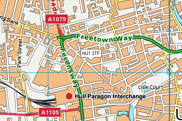 HU1 3TF map - OS VectorMap District (Ordnance Survey) HU1 3TF map - OS VectorMap District (Ordnance Survey)