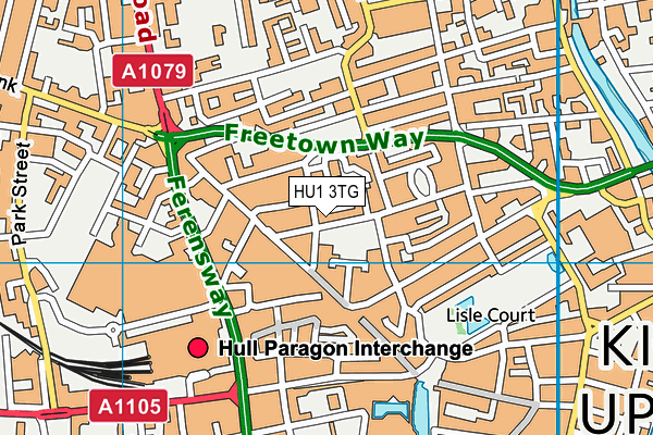 HU1 3TG map - OS VectorMap District (Ordnance Survey)