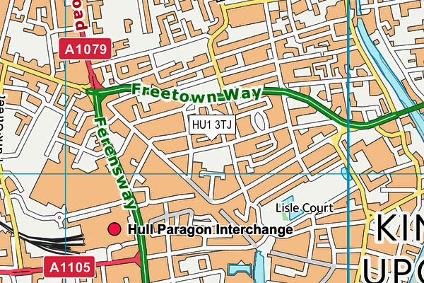HU1 3TJ map - OS VectorMap District (Ordnance Survey)