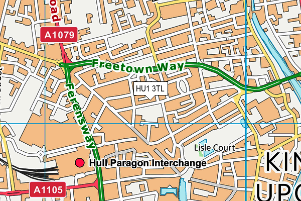 HU1 3TL map - OS VectorMap District (Ordnance Survey) HU1 3TL map - OS VectorMap District (Ordnance Survey)