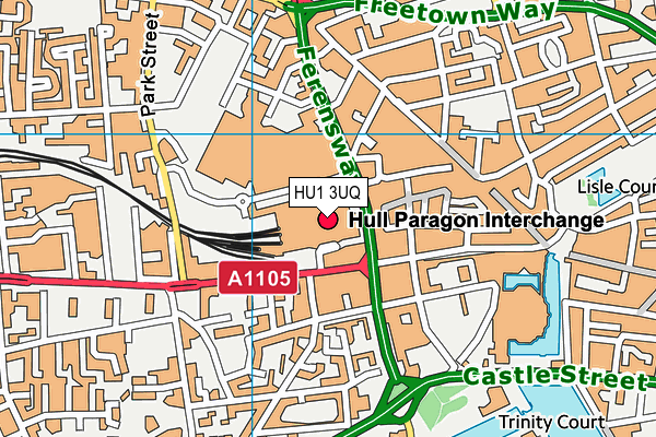 HU1 3UQ map - OS VectorMap District (Ordnance Survey)