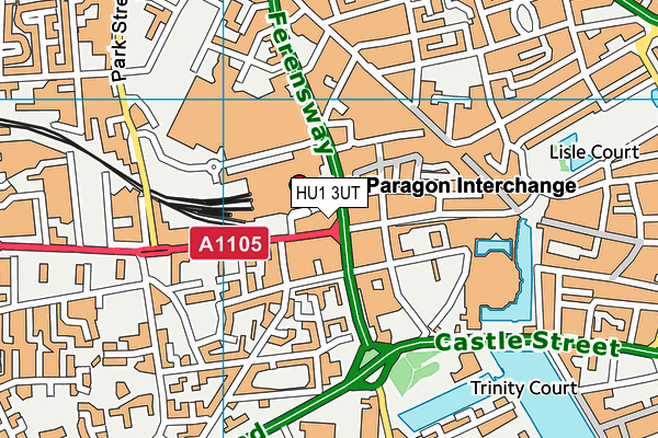 HU1 3UT map - OS VectorMap District (Ordnance Survey) HU1 3UT map - OS VectorMap District (Ordnance Survey)