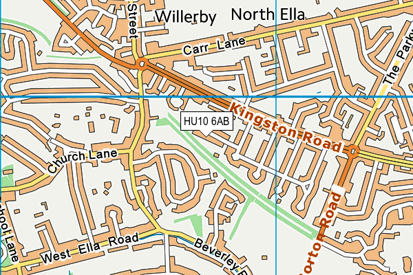 HU10 6AB map - OS VectorMap District (Ordnance Survey)