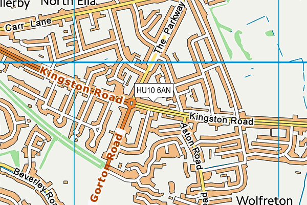 HU10 6AN map - OS VectorMap District (Ordnance Survey)
