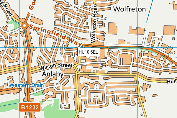 HU10 6EL map - OS VectorMap District (Ordnance Survey)
