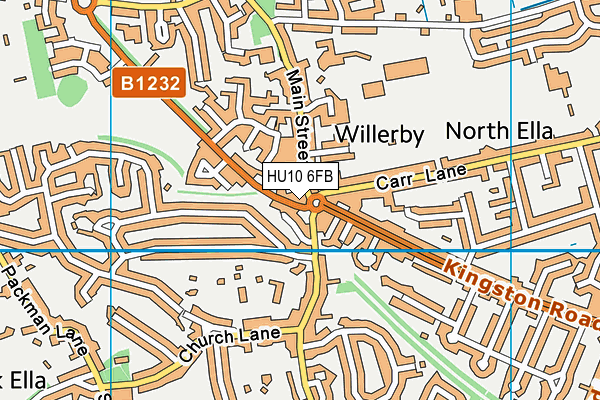 HU10 6FB map - OS VectorMap District (Ordnance Survey)