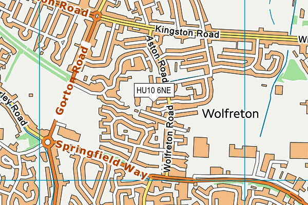 HU10 6NE map - OS VectorMap District (Ordnance Survey)