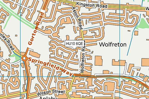HU10 6QE map - OS VectorMap District (Ordnance Survey)
