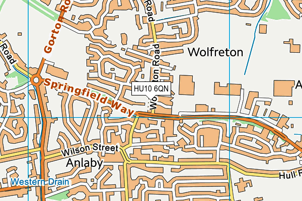 HU10 6QN map - OS VectorMap District (Ordnance Survey)