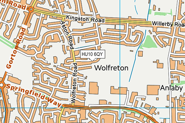 HU10 6QY map - OS VectorMap District (Ordnance Survey)