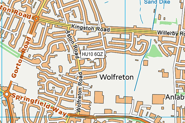 HU10 6QZ map - OS VectorMap District (Ordnance Survey)