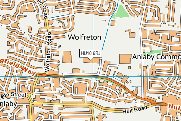 HU10 6RJ map - OS VectorMap District (Ordnance Survey)