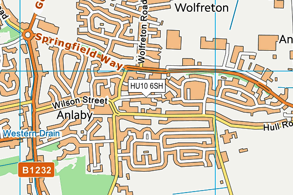 HU10 6SH map - OS VectorMap District (Ordnance Survey) HU10 6SH map - OS VectorMap District (Ordnance Survey)