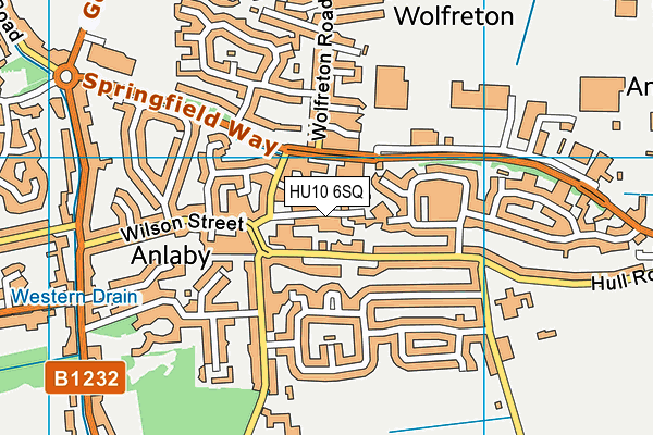 HU10 6SQ map - OS VectorMap District (Ordnance Survey) HU10 6SQ map - OS VectorMap District (Ordnance Survey)