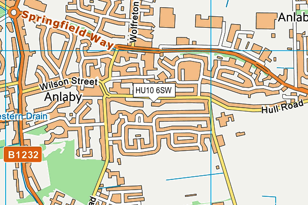 HU10 6SW map - OS VectorMap District (Ordnance Survey) HU10 6SW map - OS VectorMap District (Ordnance Survey)