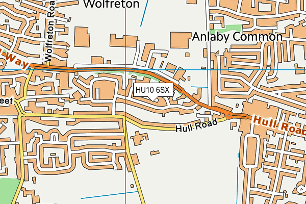 HU10 6SX map - OS VectorMap District (Ordnance Survey) HU10 6SX map - OS VectorMap District (Ordnance Survey)