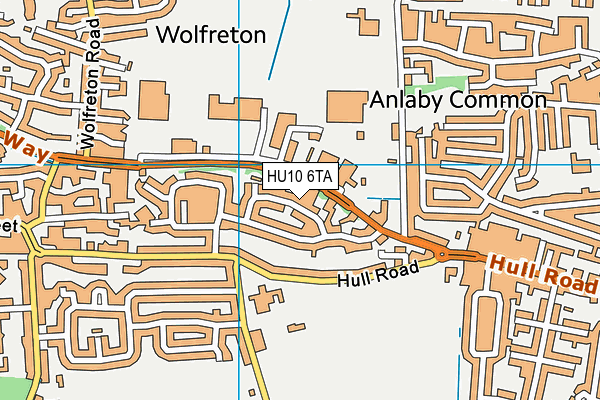 HU10 6TA map - OS VectorMap District (Ordnance Survey) HU10 6TA map - OS VectorMap District (Ordnance Survey)