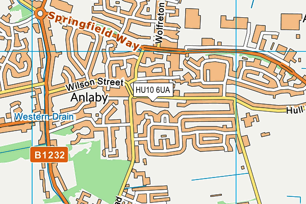 HU10 6UA map - OS VectorMap District (Ordnance Survey)