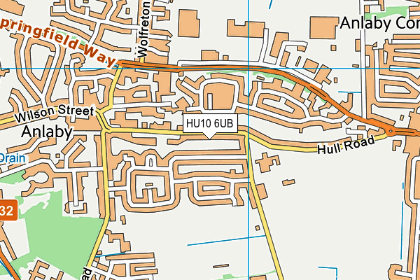 HU10 6UB map - OS VectorMap District (Ordnance Survey) HU10 6UB map - OS VectorMap District (Ordnance Survey)