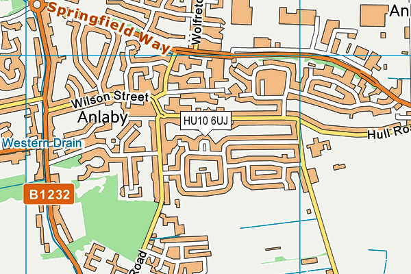 HU10 6UJ map - OS VectorMap District (Ordnance Survey) HU10 6UJ map - OS VectorMap District (Ordnance Survey)