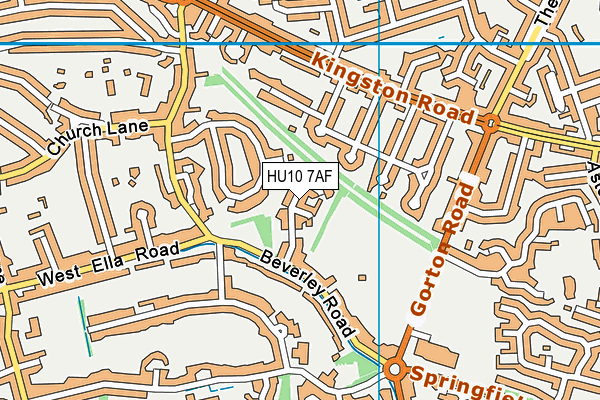HU10 7AF map - OS VectorMap District (Ordnance Survey) HU10 7AF map - OS VectorMap District (Ordnance Survey)