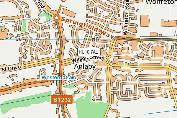 HU10 7AL map - OS VectorMap District (Ordnance Survey) HU10 7AL map - OS VectorMap District (Ordnance Survey)
