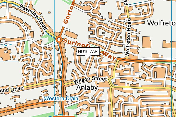 HU10 7AR map - OS VectorMap District (Ordnance Survey) HU10 7AR map - OS VectorMap District (Ordnance Survey)
