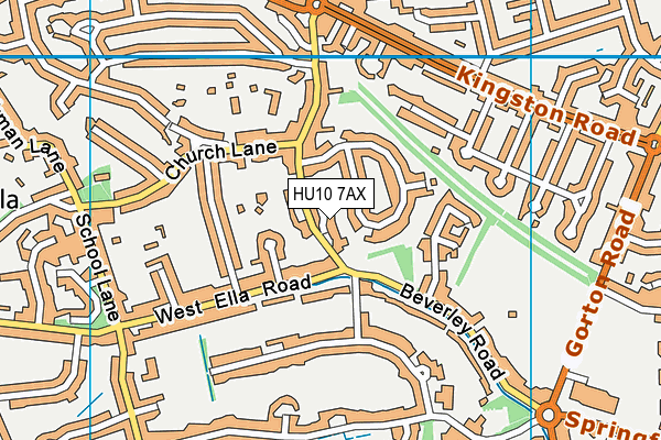 HU10 7AX map - OS VectorMap District (Ordnance Survey) HU10 7AX map - OS VectorMap District (Ordnance Survey)