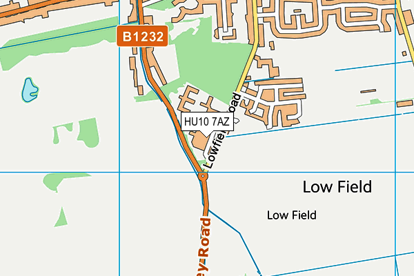 HU10 7AZ map - OS VectorMap District (Ordnance Survey) HU10 7AZ map - OS VectorMap District (Ordnance Survey)