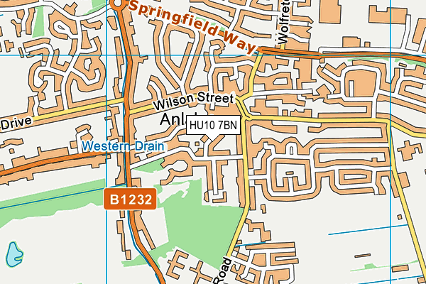 HU10 7BN map - OS VectorMap District (Ordnance Survey) HU10 7BN map - OS VectorMap District (Ordnance Survey)