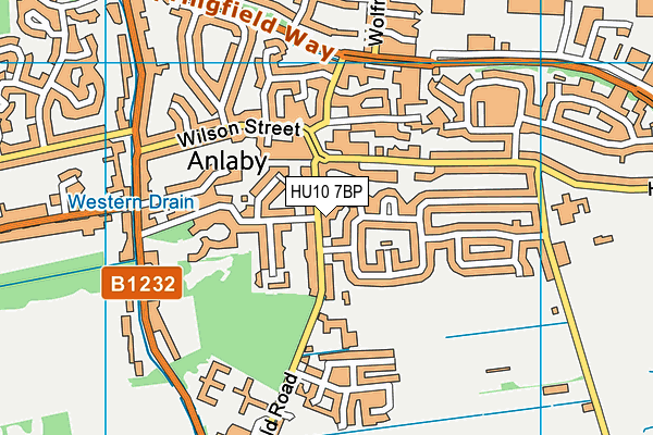 HU10 7BP map - OS VectorMap District (Ordnance Survey)