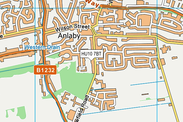 HU10 7BT map - OS VectorMap District (Ordnance Survey) HU10 7BT map - OS VectorMap District (Ordnance Survey)