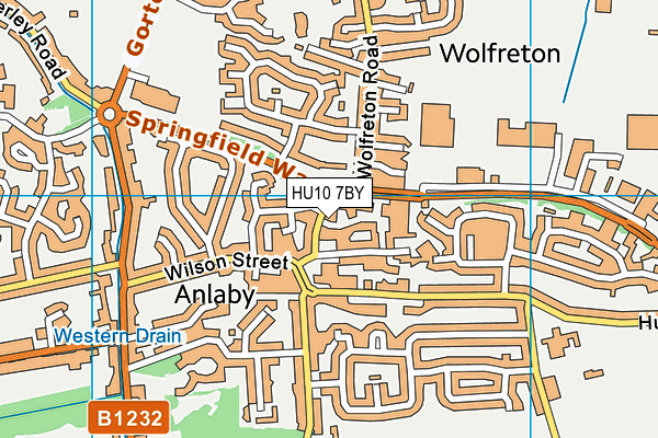 HU10 7BY map - OS VectorMap District (Ordnance Survey) HU10 7BY map - OS VectorMap District (Ordnance Survey)