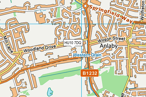 HU10 7DQ map - OS VectorMap District (Ordnance Survey)