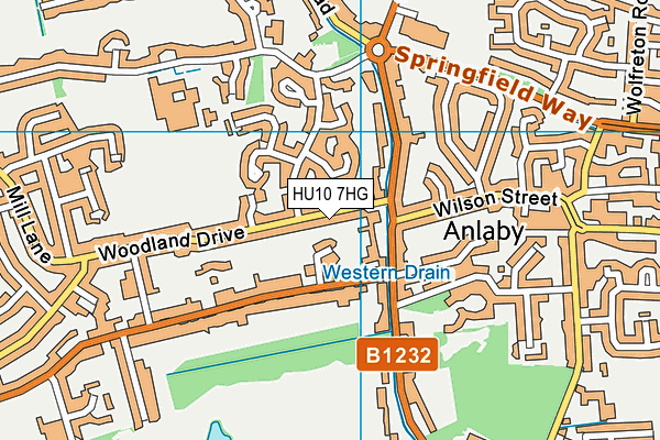 HU10 7HG map - OS VectorMap District (Ordnance Survey)