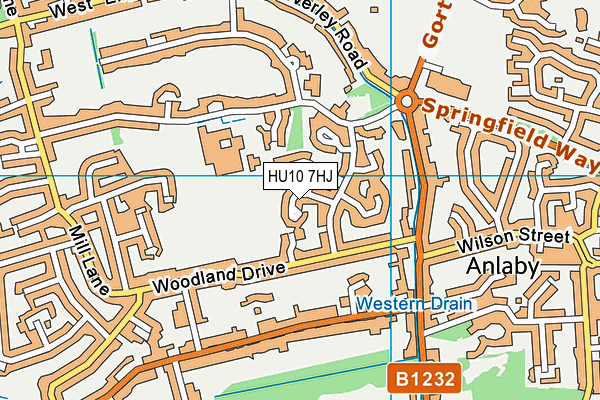 HU10 7HJ map - OS VectorMap District (Ordnance Survey)