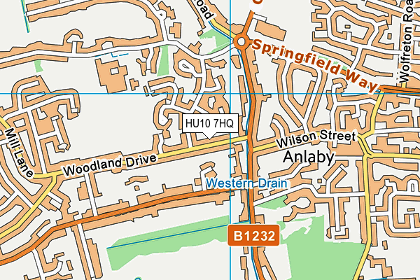 HU10 7HQ map - OS VectorMap District (Ordnance Survey)