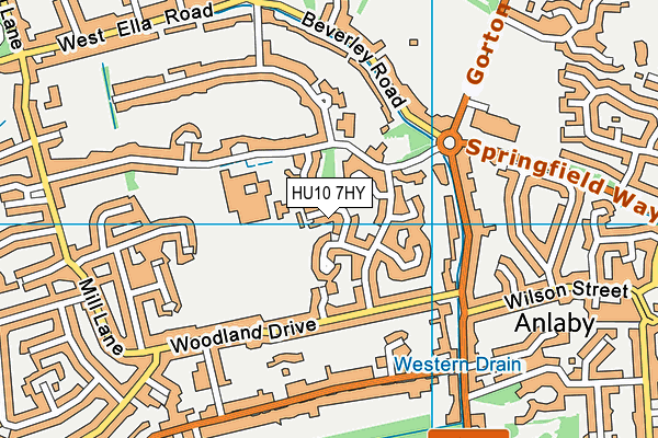 HU10 7HY map - OS VectorMap District (Ordnance Survey)