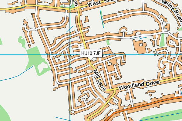 HU10 7JF map - OS VectorMap District (Ordnance Survey)