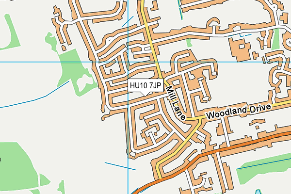 HU10 7JP map - OS VectorMap District (Ordnance Survey)