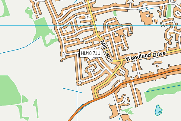 HU10 7JU map - OS VectorMap District (Ordnance Survey)