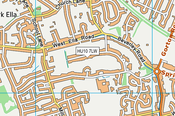 HU10 7LW map - OS VectorMap District (Ordnance Survey) HU10 7LW map - OS VectorMap District (Ordnance Survey)