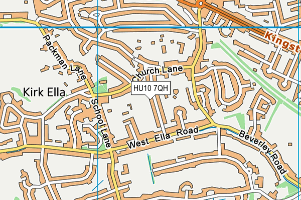 HU10 7QH map - OS VectorMap District (Ordnance Survey)